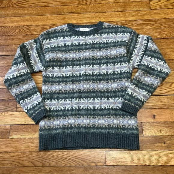 J. Crew Sweaters - J CREW Womens Wool Sweater Nordic Pattern Crewneck Size Medium Fitted